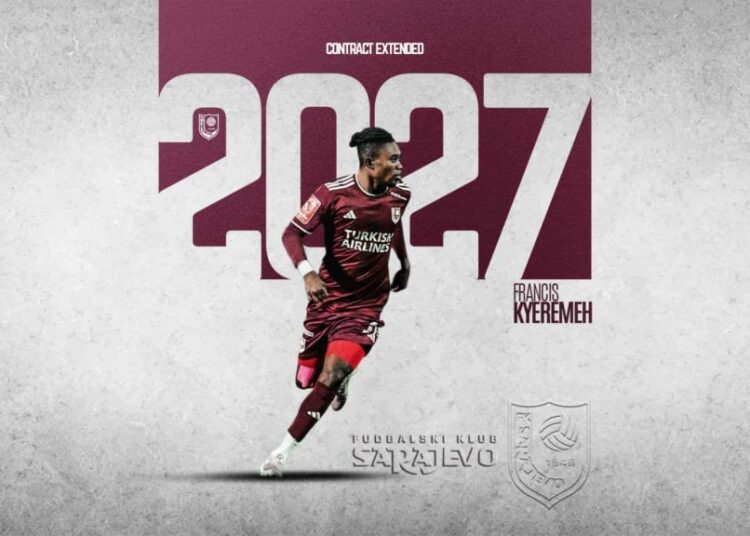 Ghanaian forward Francis Kyeremeh extends contract at FK Sarajevo