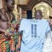 Manchester City winger Jeremy Doku visits Otumfuo Osei II at Manhyia Palace