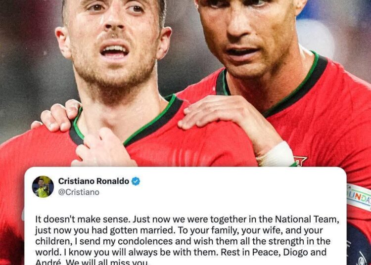 Ronaldo and Football Stars Unite in Emotional Tribute to Late Diogo Jota